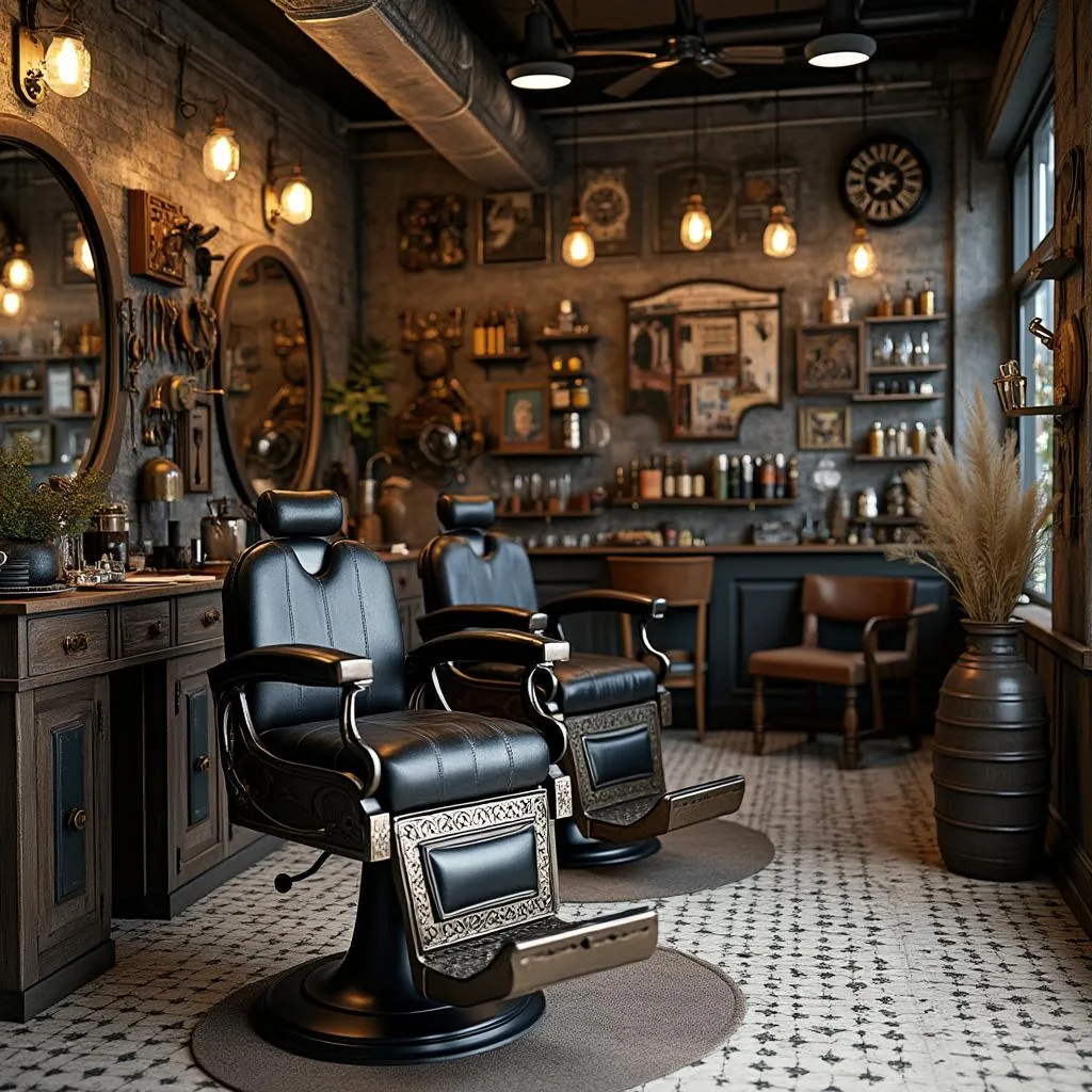 Interior histórico de la barbería El Rugido