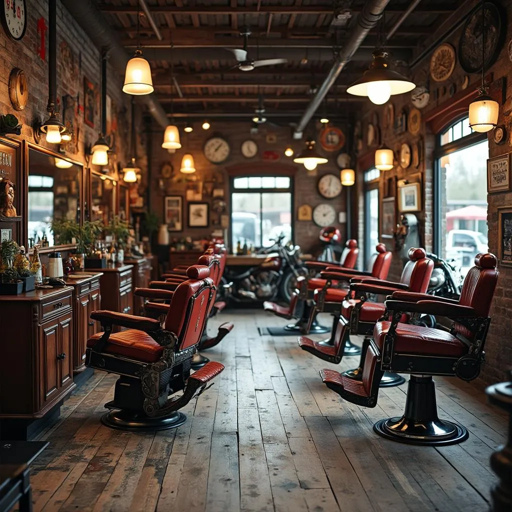 Interior de la barbería El Rugido